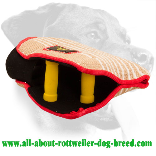 Jute Rottweiler Bite Developer Equipped with Two Handles