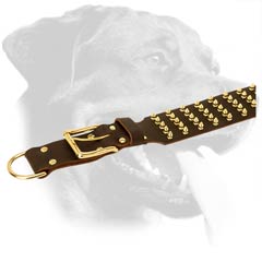 Easy-to-use Rottweiler Leather Dog Collar