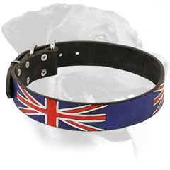 Rottweiler Collar Made of Leather Decorated with All Weather Paint