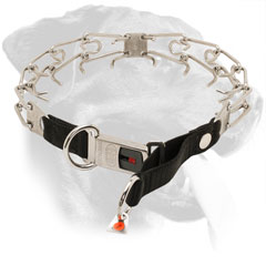 Stainless Steel Rottweiler Collar Equipped with Click Lock Buckle