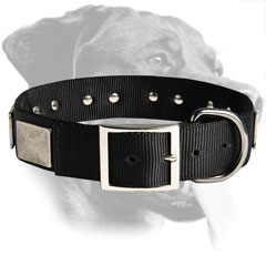 Rottweiler Handcrafted Nylon Collar with Plates