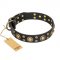 'Baroque Chic' FDT Artisan Studded Leather Dog Collar for Rottweiler Daily Walking