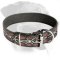 Rottweiler Handpainted Barbed Wire Leather Collar