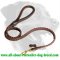 First Class Braided Leather Rottweiler Leash with Round Handle