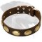 Vintage Leather Collar with oval plates for Rottweiler