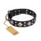 "Smart Geometry" FDT Artisan Studded Leather Rottweiler Collar for Daily Walking