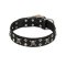 FDT Artisan 'Rock 'n' Roll Style' Leather Rottweiller Collar with Skulls, Bones and Studs 1 1/2 inch (40 mm) wide