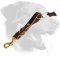 Short Leather Rottweiler Leash with Braided Decoration