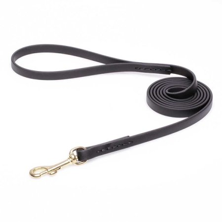 Black Biothane Rottweiler Leash for Walking, Tracking