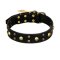 FDT Artisan 'Heavy Metal' Adorned Leather Rottweiler Collar with Skulls and Studs 1 1/2 inch (40 mm)