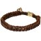 Braided Leather Choke Rottweiler Collar for Effective Training and Behavior Correction