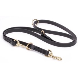 Multipurpose Black Biothane Rottweiler Leash for over 7 Different Activities