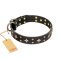 "A La Mode" FDT Artisan Walking Black Leather Rottweiler Collar