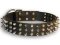 Fascinating Rottweiler Leather Collar with Spikes and Pyramids