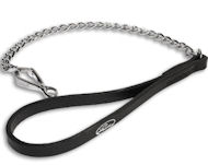 Chain Dog Leash -26 inch with leather handle Chain Dog Leash -26 inch with leather handle