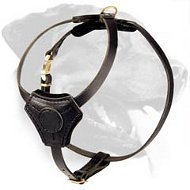 Lightweight Adjustable Leather Rottweiler Harness for Puppy Walking