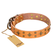 "Top-Flight" FDT Artisan High-Quality Tan Leather Rottweiler Collar