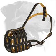 Royal Nappa Padded Basket Leather Rottweiler Muzzle for Every Day Royal Nappa Padded Basket Leather Rottweiler Muzzle for Every Day