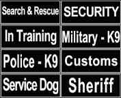 Pair of Personalized Velcro Side Patches for Rottweiler Harnesses and Collars