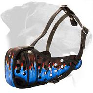 Adjustable Attack Training/Walking Leather Rottweiler Muzzle