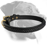 Rottweiler Superb Braided Leather Rottweiler Collar