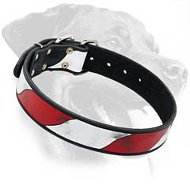Artistic American Flag Leather Collar for Rottweiler