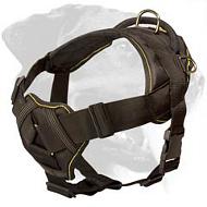 Nylon Pulling Dog Harness with Chest Plate for Rottweiler