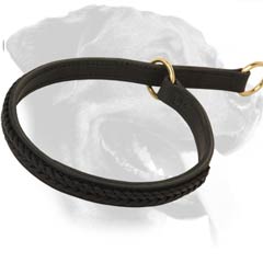 2 ply Leather Choke Collar for Rottweiler