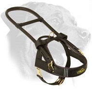 Guide & Assistance Leather Rottweiler Harness with Long Handle