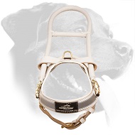 Guide & Assistance White Leather Guide Rottweiler Harness