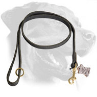 Leather Rottweiler Leash with Brass Snap Hook Leather Rottweiler Leash with Brass Snap Hook