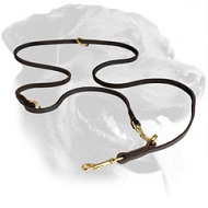 Extra Soft English Leather Rottweiler Leash for Everyday Walking and Training