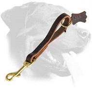 Short Leather Rottweiler Leash for Maximum Close Control