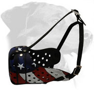 Handpainted Leather Rottweiler Muzzle for Attack Training and Everyday Walks