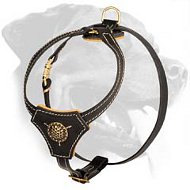 Designer Leather Dog Harness for Rottweiler Puppy's Training and Walking