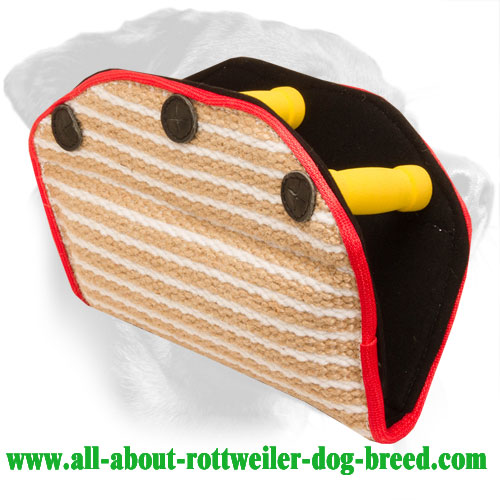 Jute Rottweiler Bite Developer Equipped with Three Handles