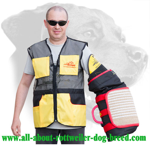 Rottweiler Bite Sleeve with Plastic Shoulder Protector