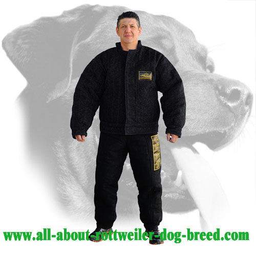 French Linen Rottweiler Bite Suit Equipped with Velcro Closure