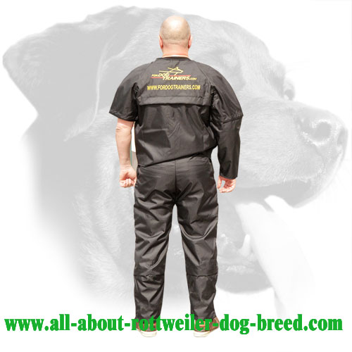 Nylon Rottweiler Protection Suit Equipped with Leg Zippers