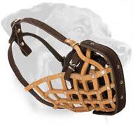 Leather Basket Training Muzzle for Rottweiler