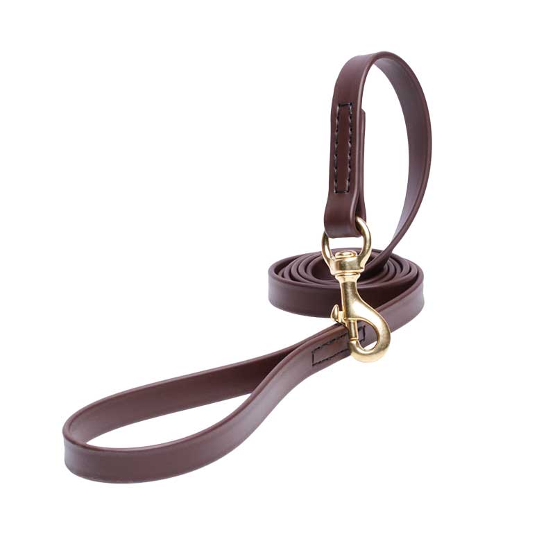 Brown Waterproof Rottweiler Leash Made of Biothane - Click Image to Close