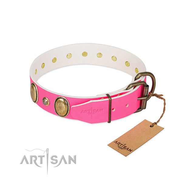 Comfortable wearing top notch leather dog collar
