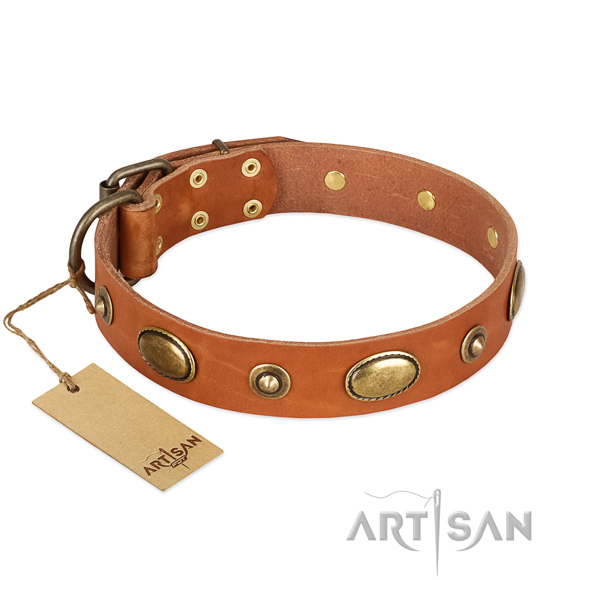 Top notch full grain leather collar for your pet