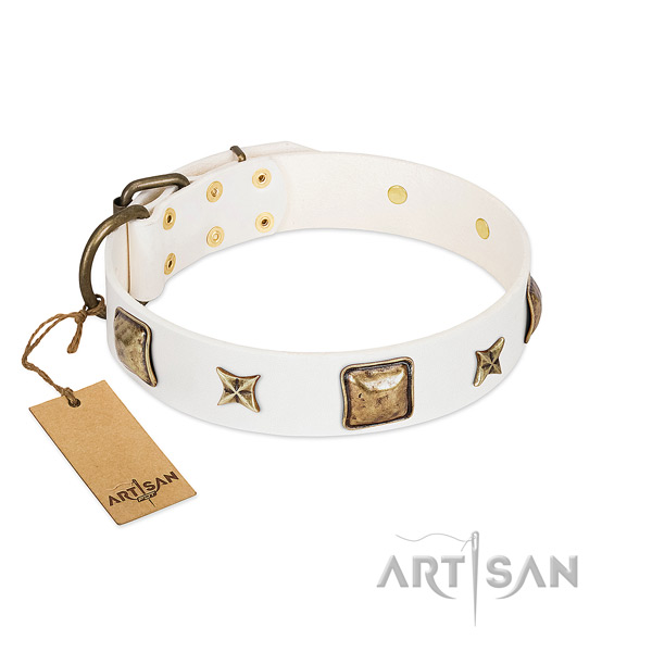Best quality full grain leather collar for your four-legged friend