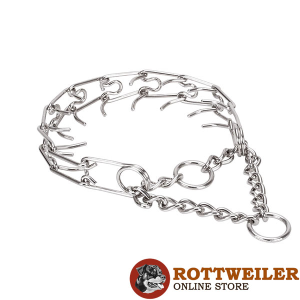 Rust-proof stainless steel pinch collar for badly behaved pets
