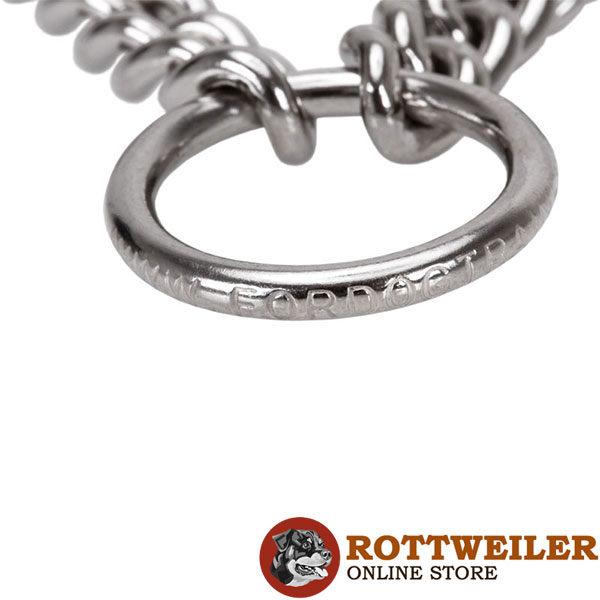 High quality chrome plated pinch collar for disobedient dogs