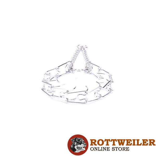 Top-rate chrome plated steel dog prong collar for training