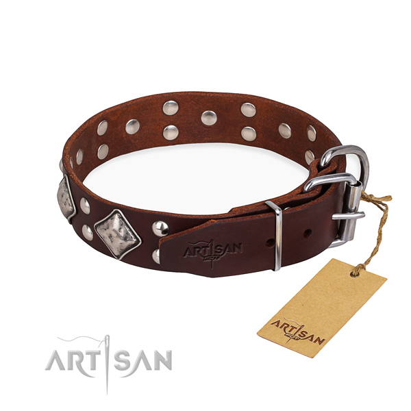 Everyday leather collar for your noble pet