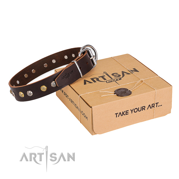 Best quality leather dog collar for stylish walking