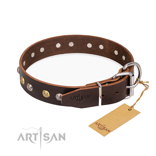 Durable leather collar for your gorgeous pet